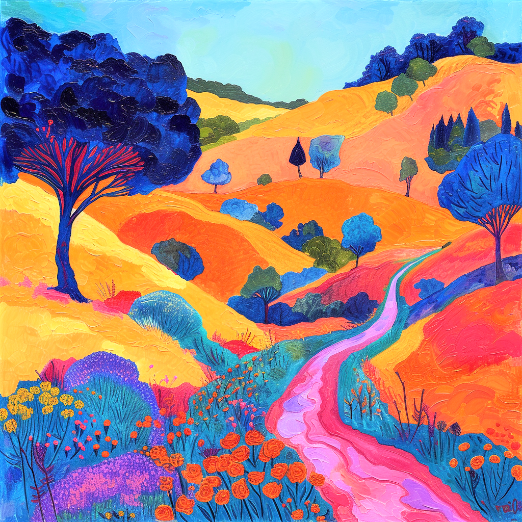 Fauvism Style Colorful Landscape Scenery