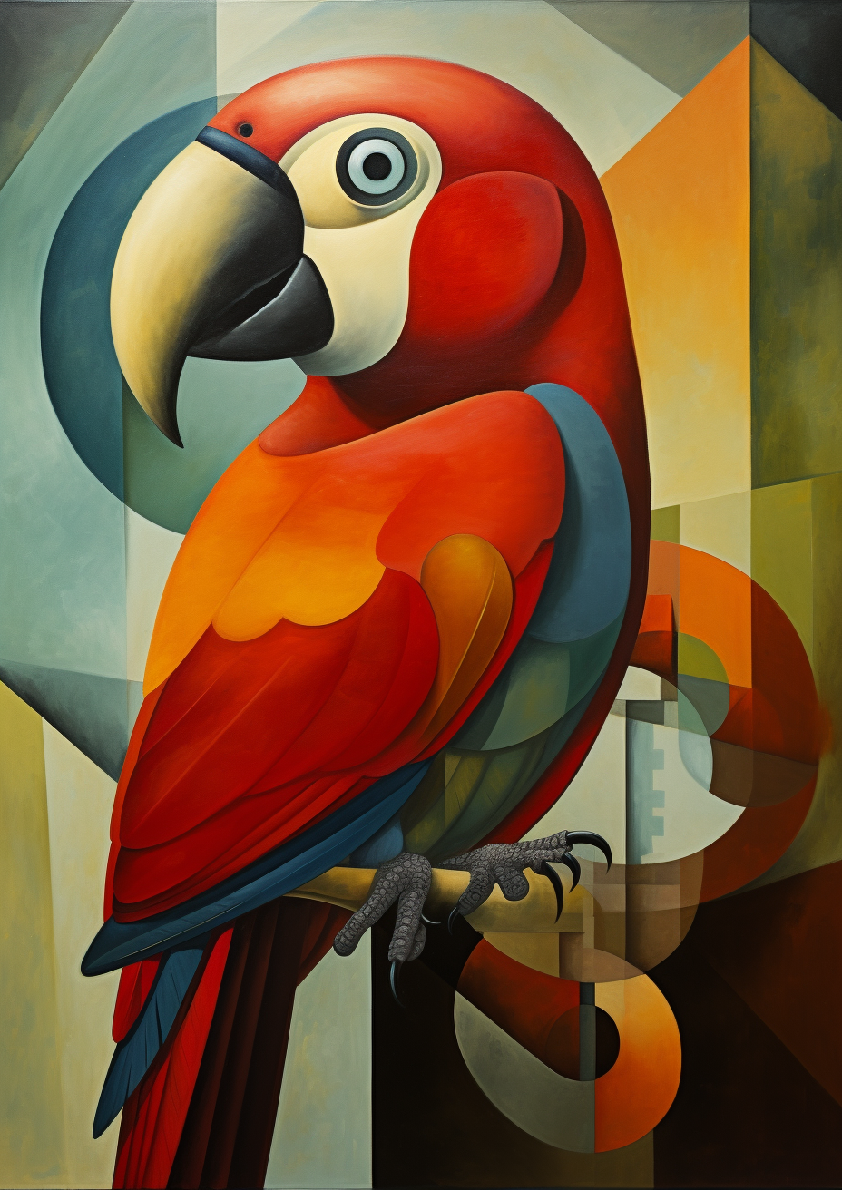 Abstract Bauhaus Style Parrot