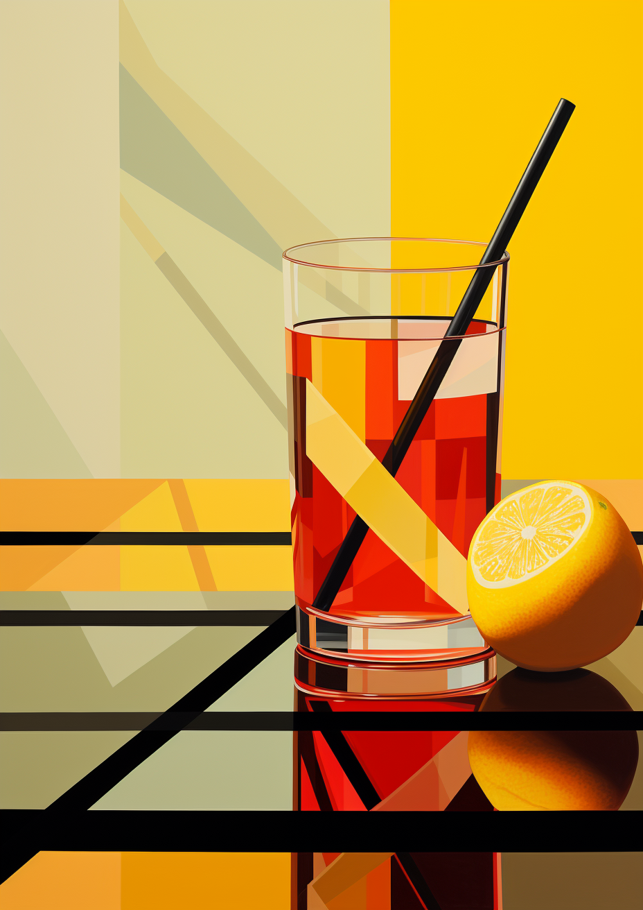 Bauhaus Style Glass of Lemonade