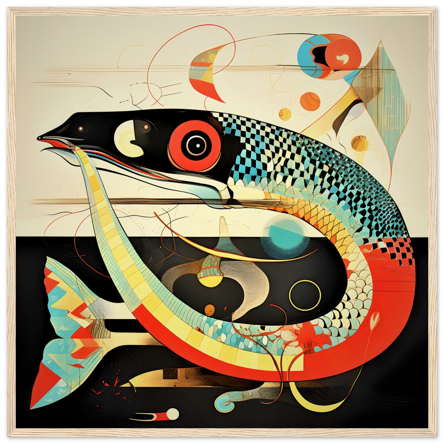 Abstract Garden Eel Fish Wall Art