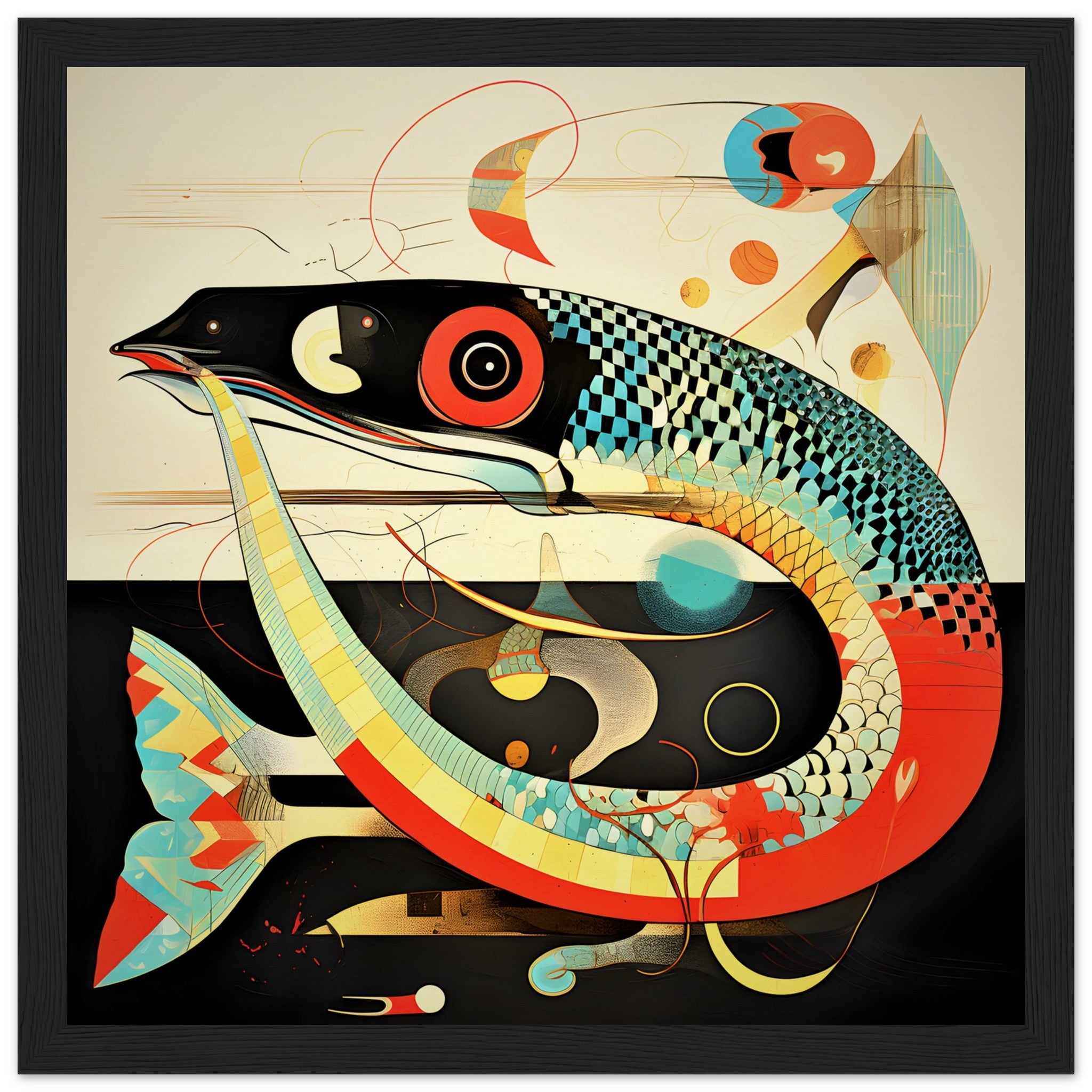 Abstract Garden Eel Fish Wall Art