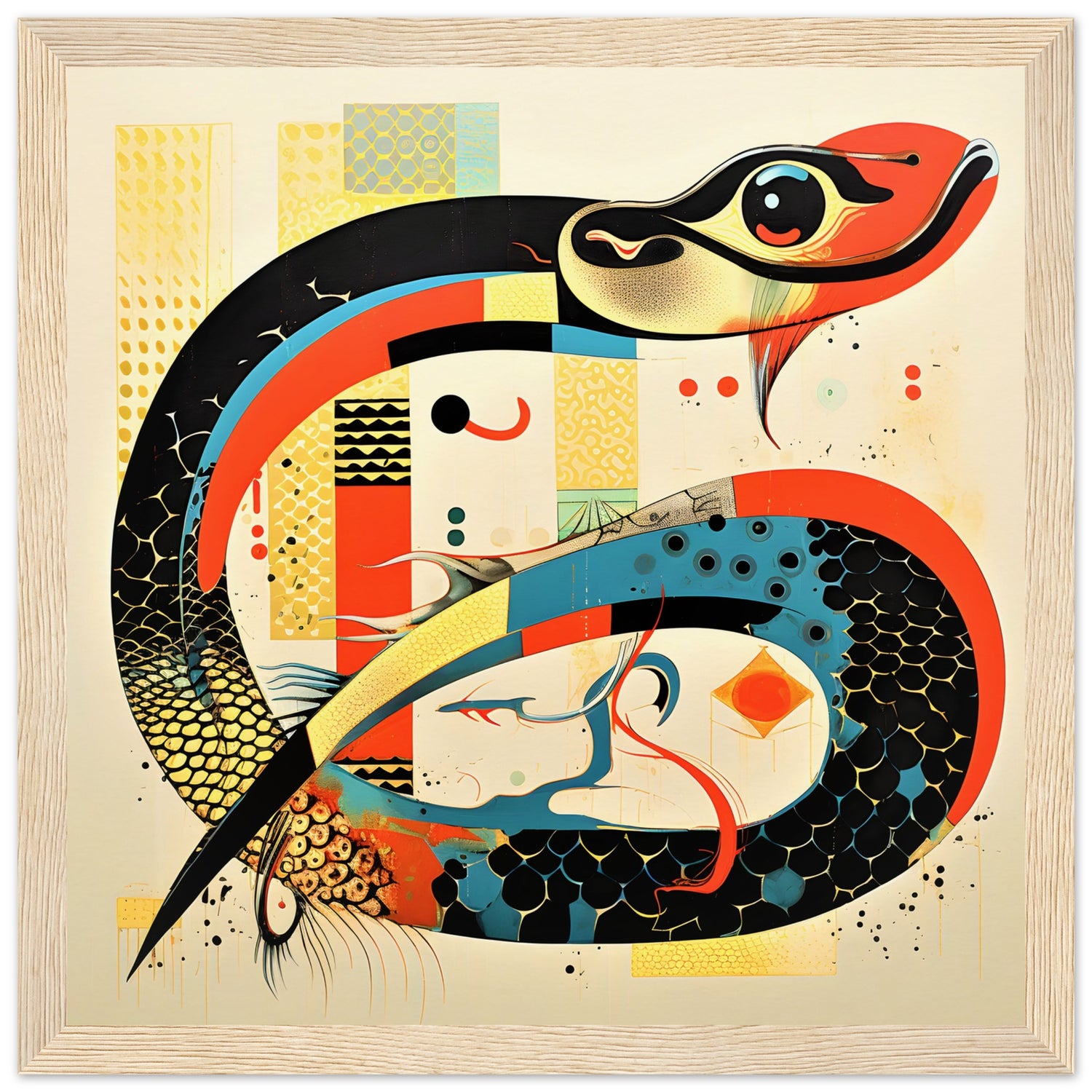 Abstract Twisted Snake Serpent Wall Art