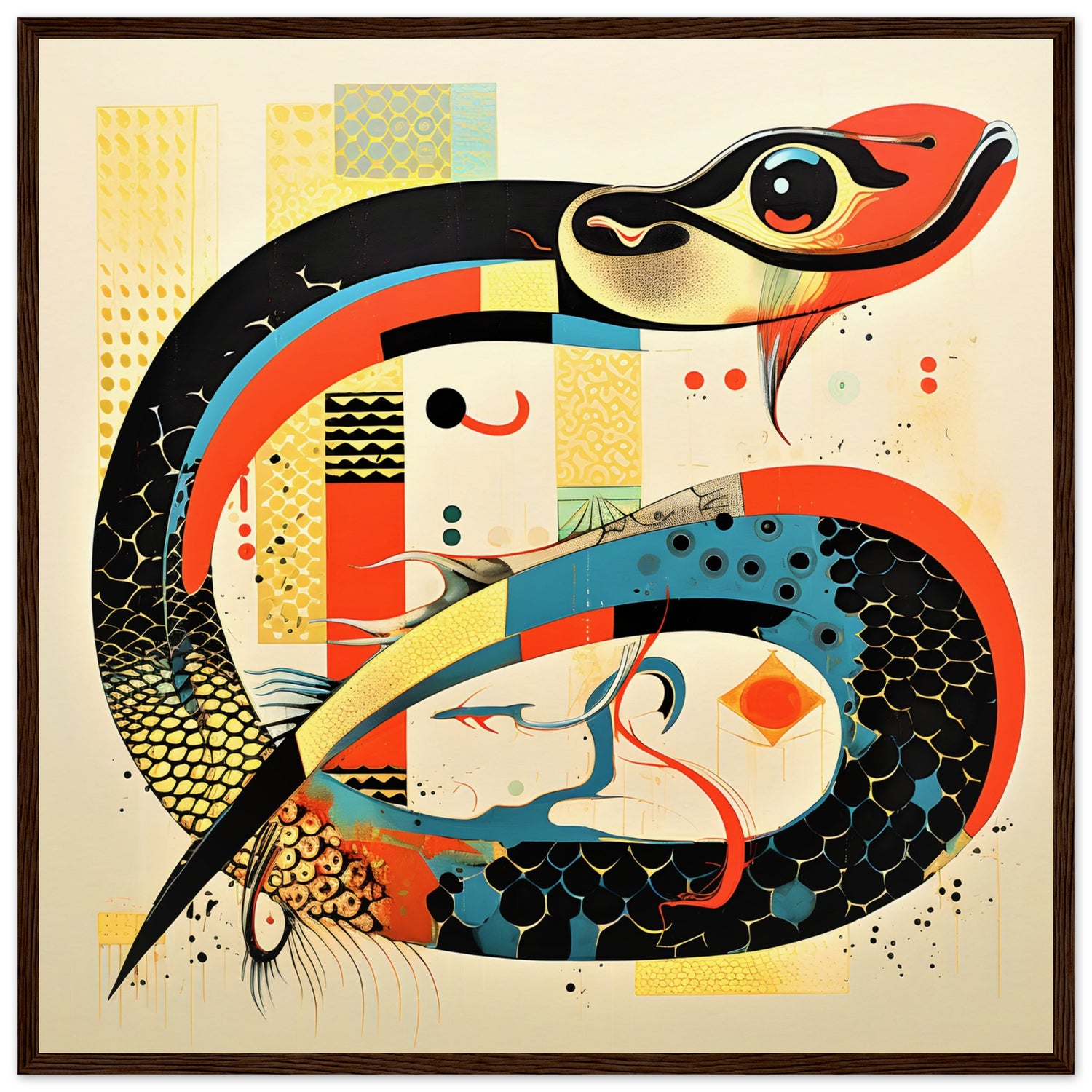 Abstract Twisted Snake Serpent Wall Art