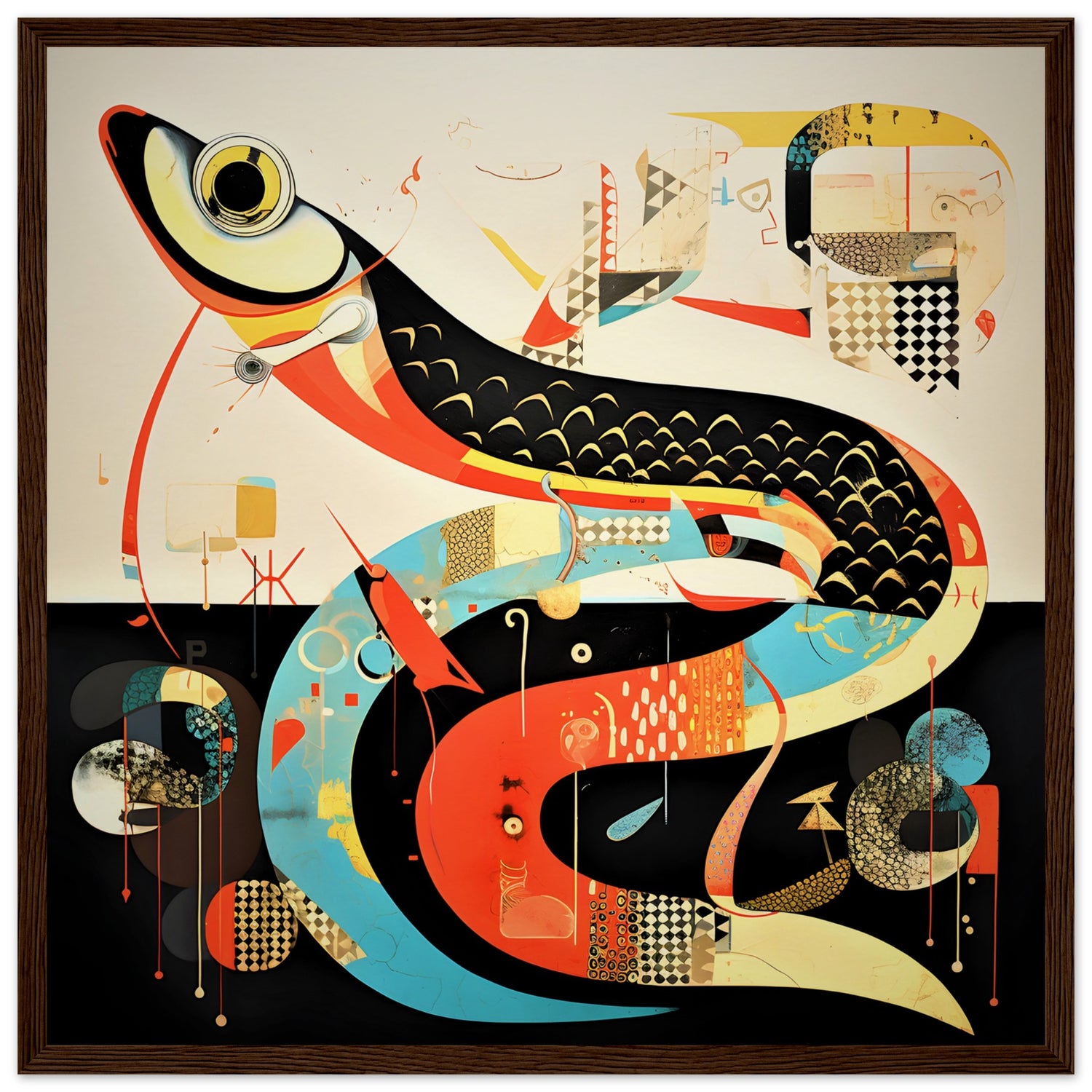 Abstract Sand Eel Fish Wall Art