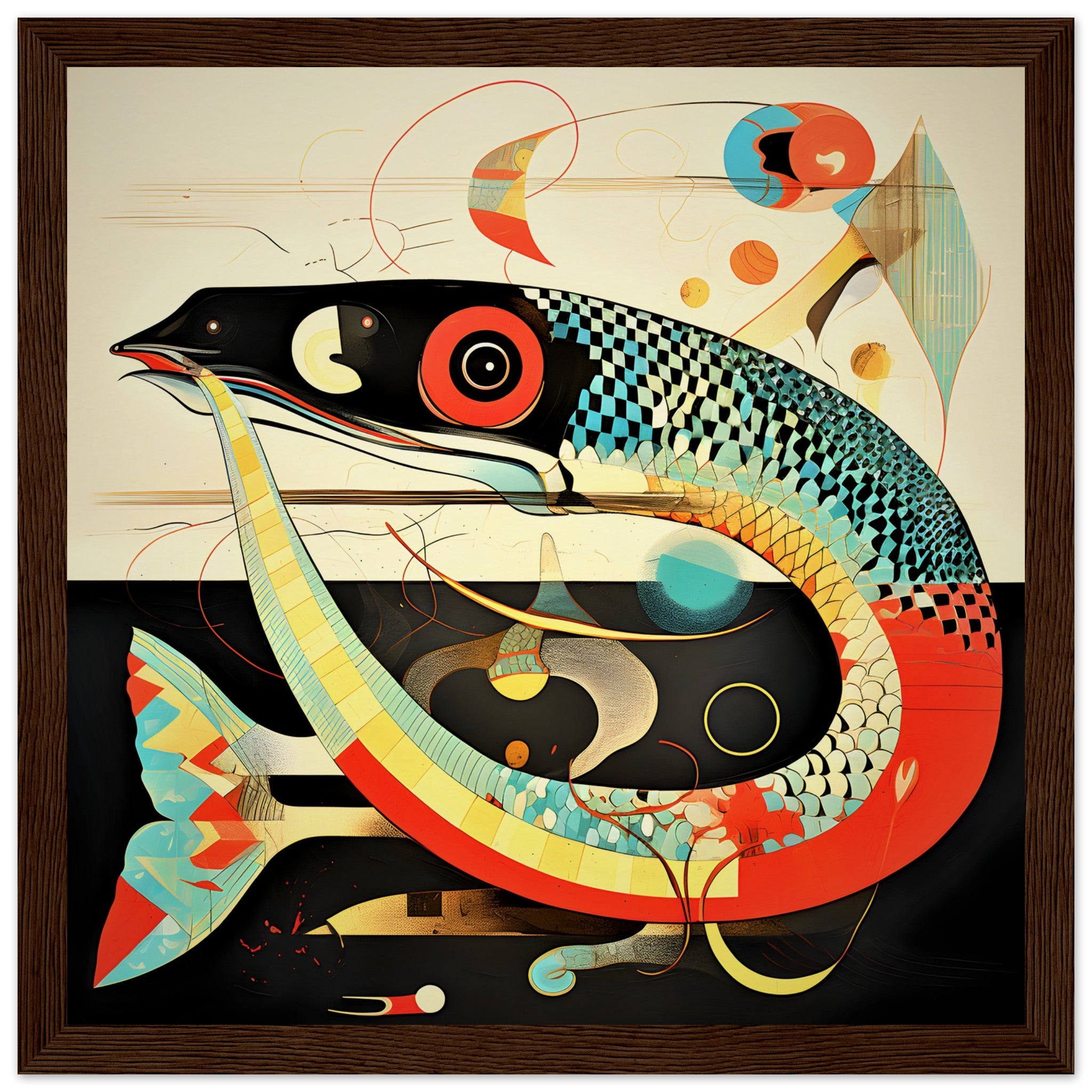 Abstract Garden Eel Fish Wall Art