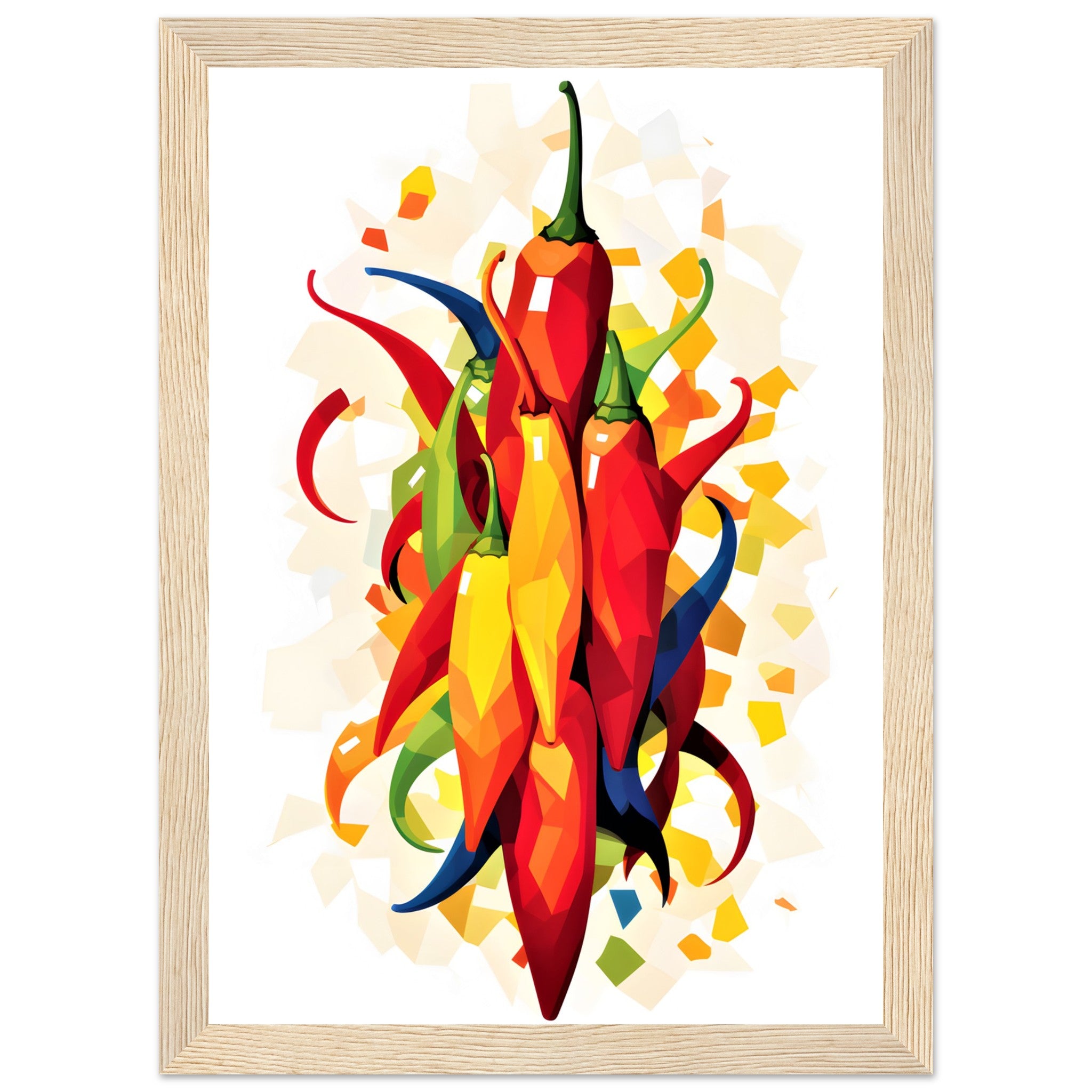 Abstract Spicy Chilies Kitchen Wall Art