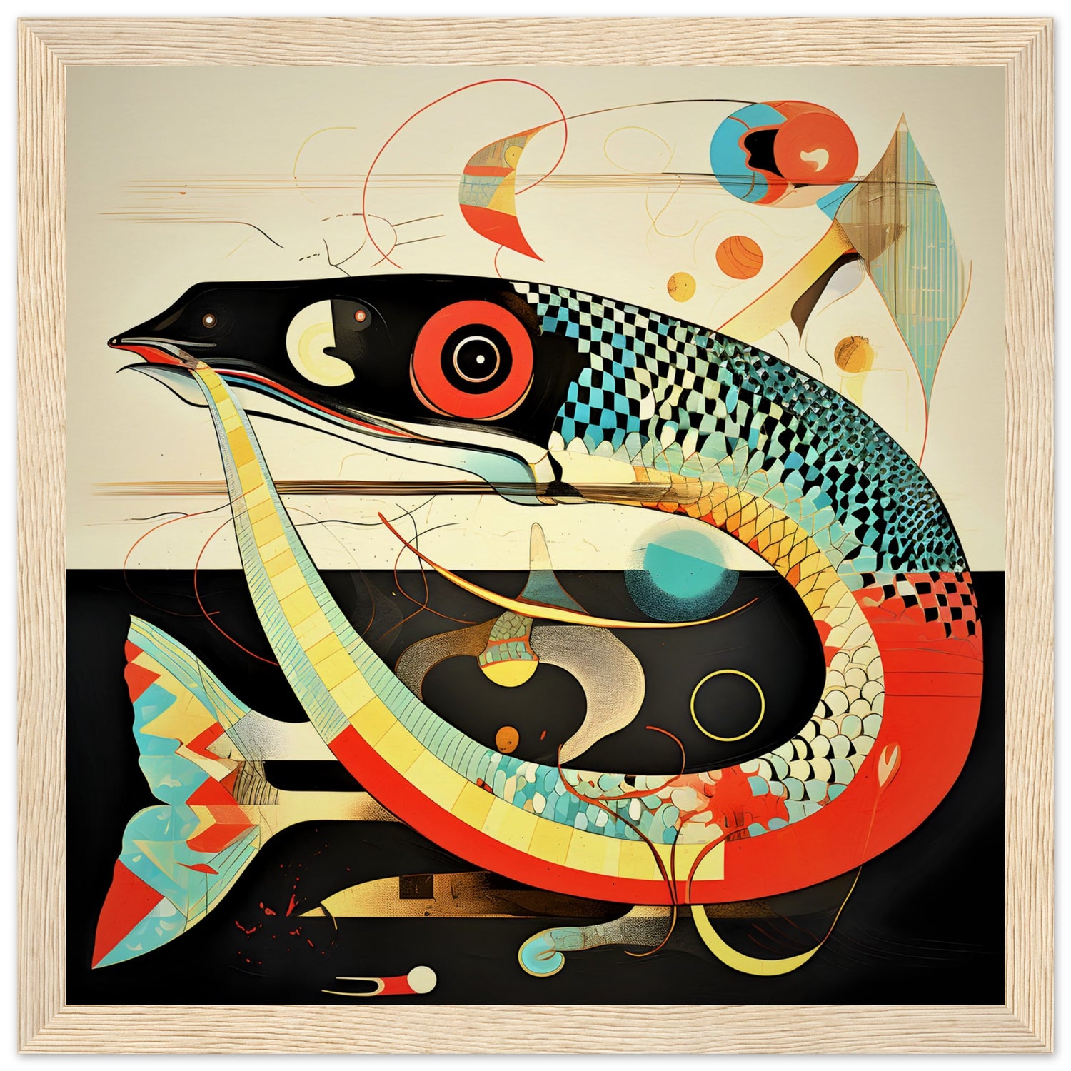 Abstract Garden Eel Fish Wall Art