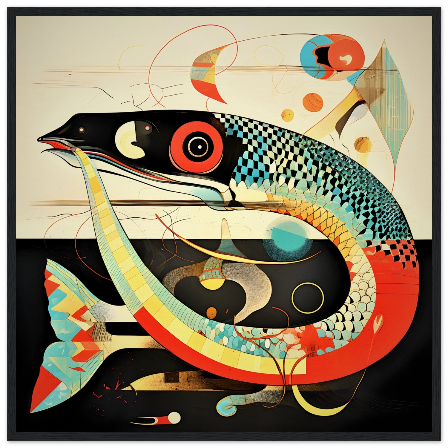 Abstract Garden Eel Fish Wall Art