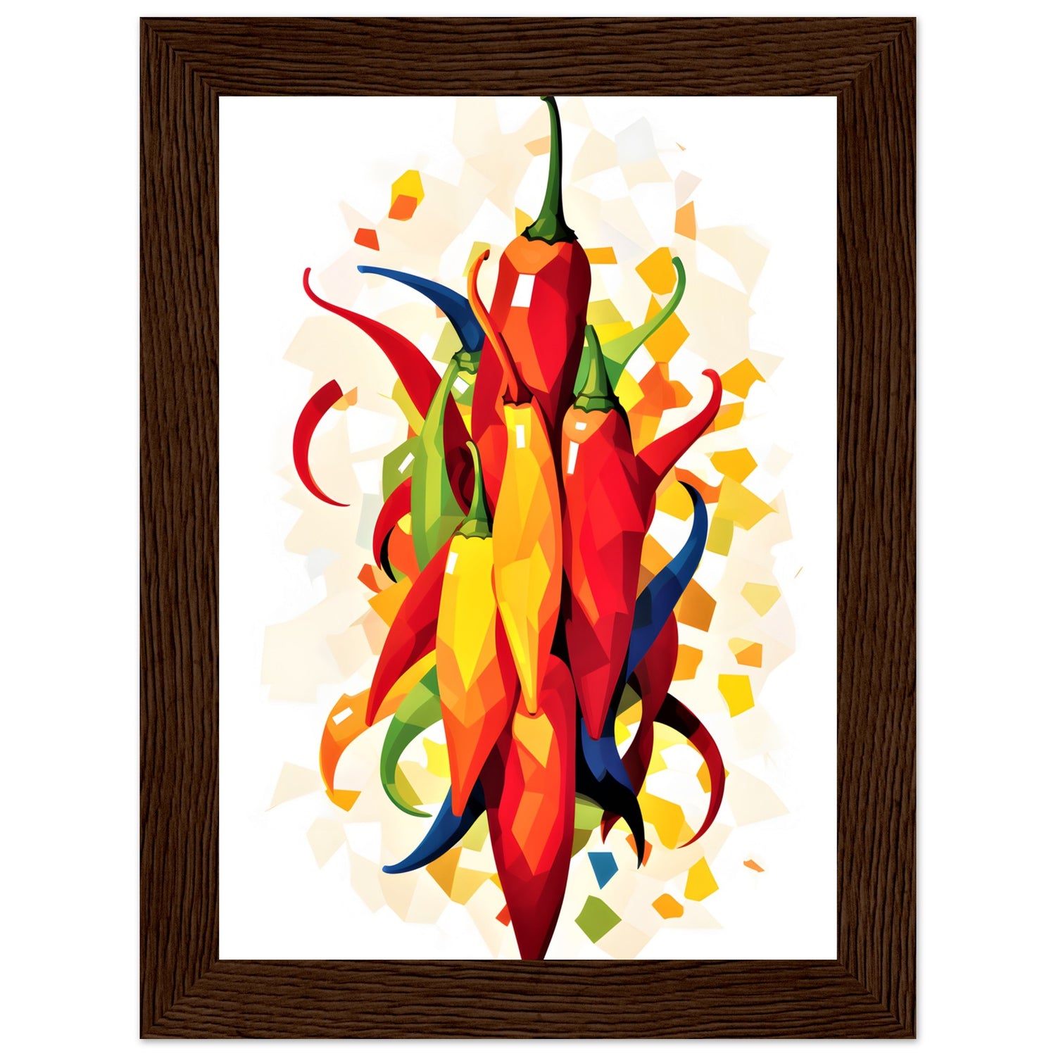 Abstract Spicy Chilies Kitchen Wall Art