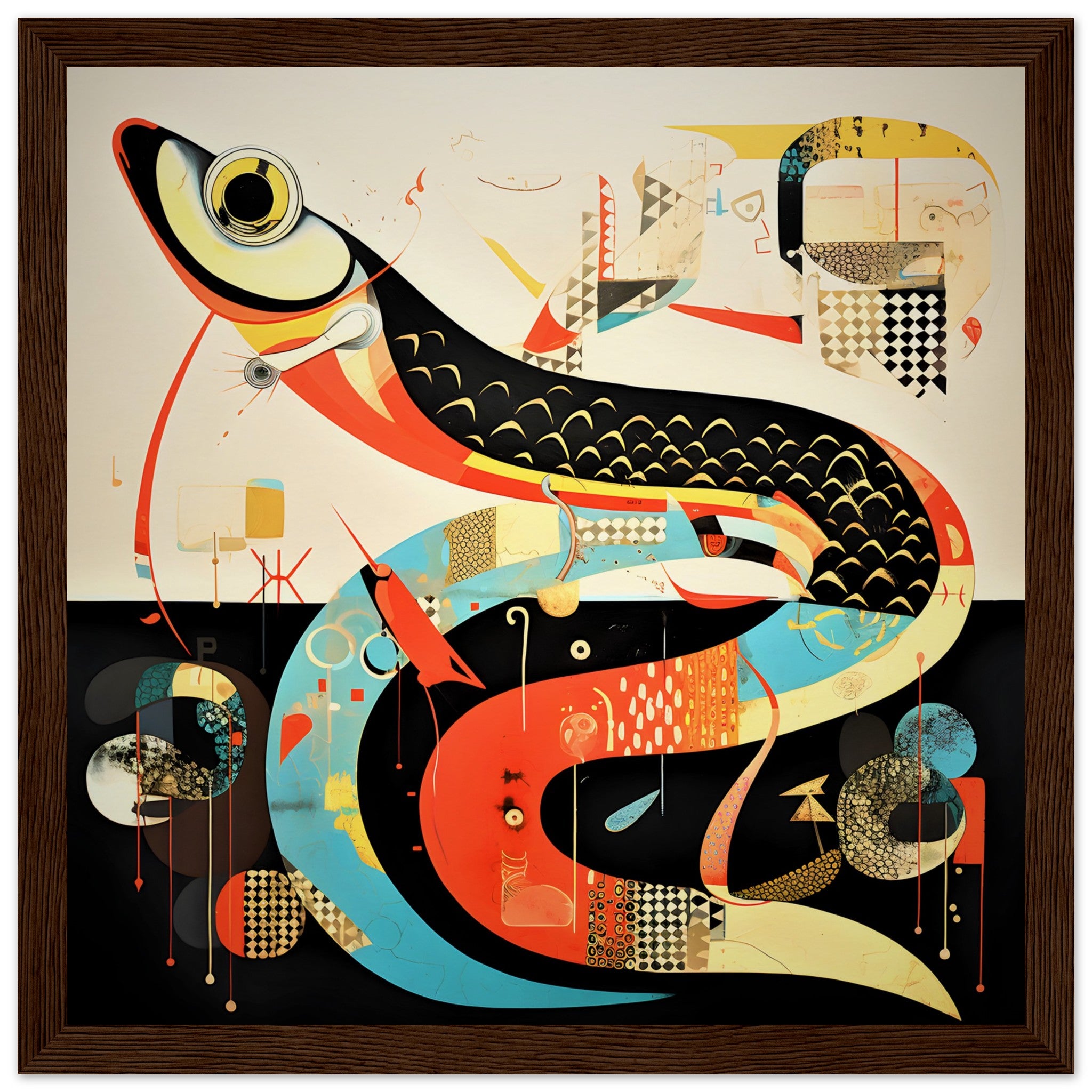 Abstract Sand Eel Fish Wall Art