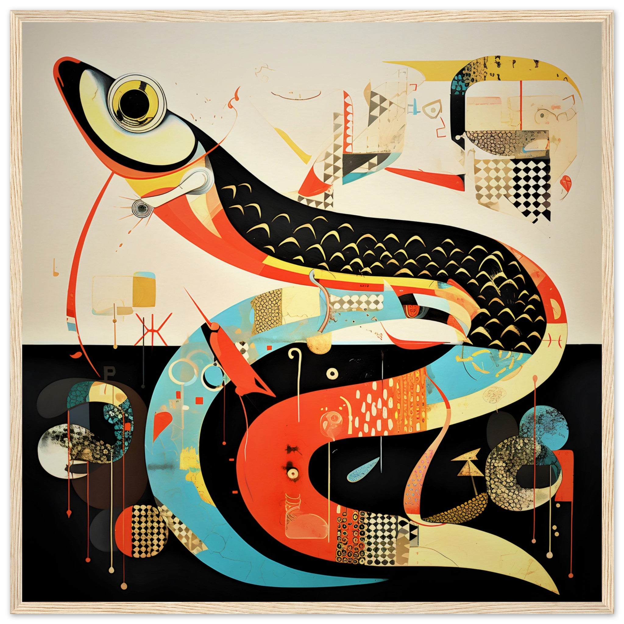 Abstract Sand Eel Fish Wall Art