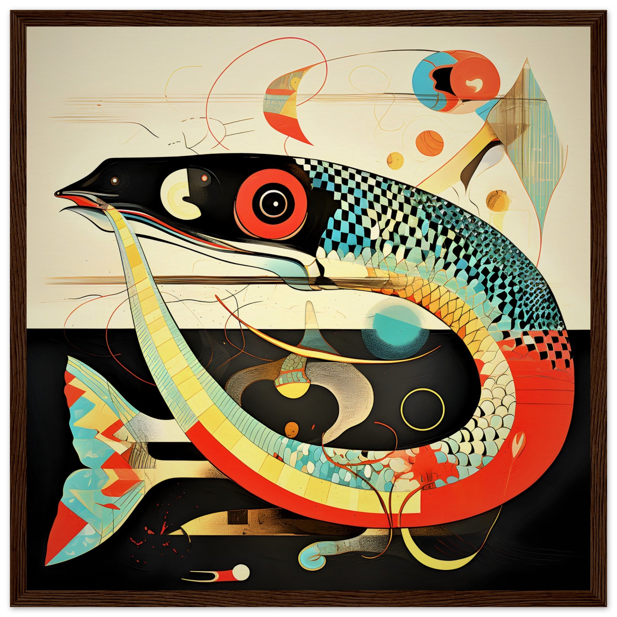 Abstract Garden Eel Fish Wall Art