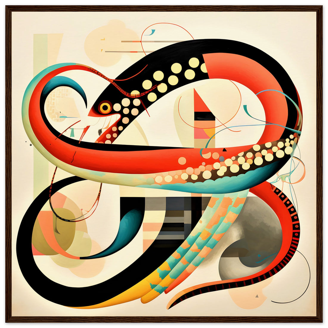 Abstract Twisted Spotted Snake Wall Art