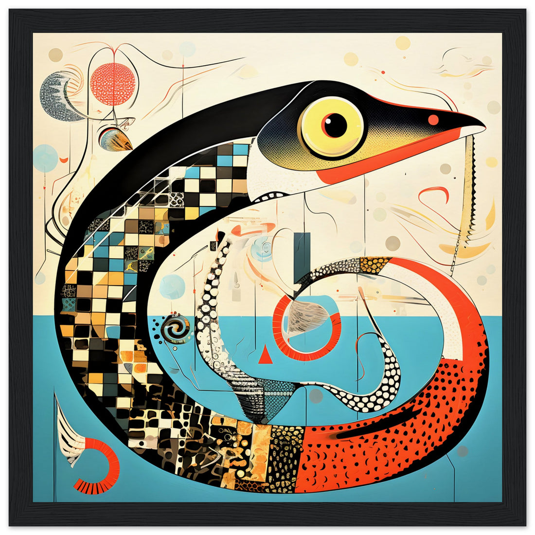 Mosaic Skin Abstract Snake Wall Art