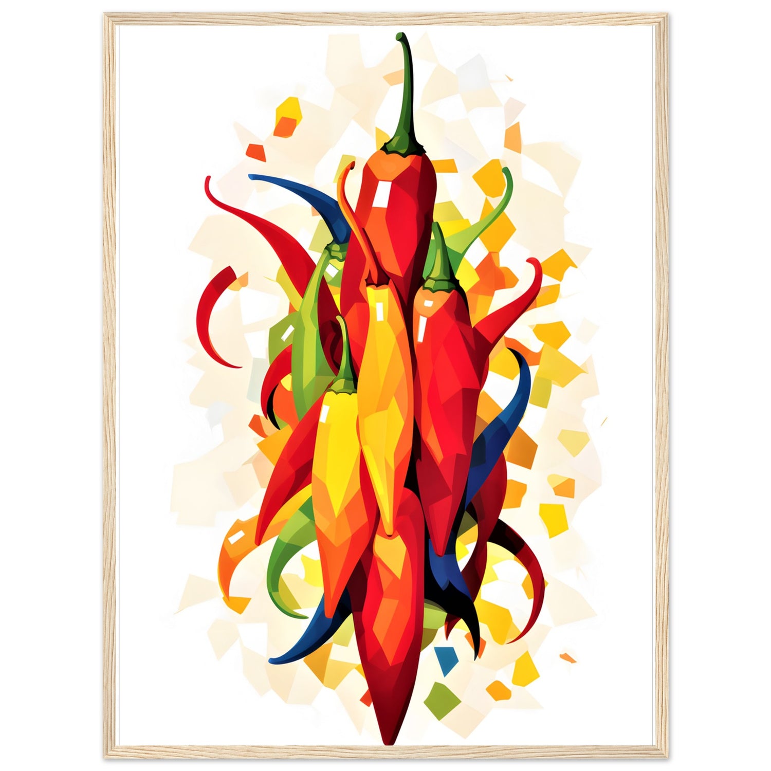 Abstract Spicy Chilies Kitchen Wall Art