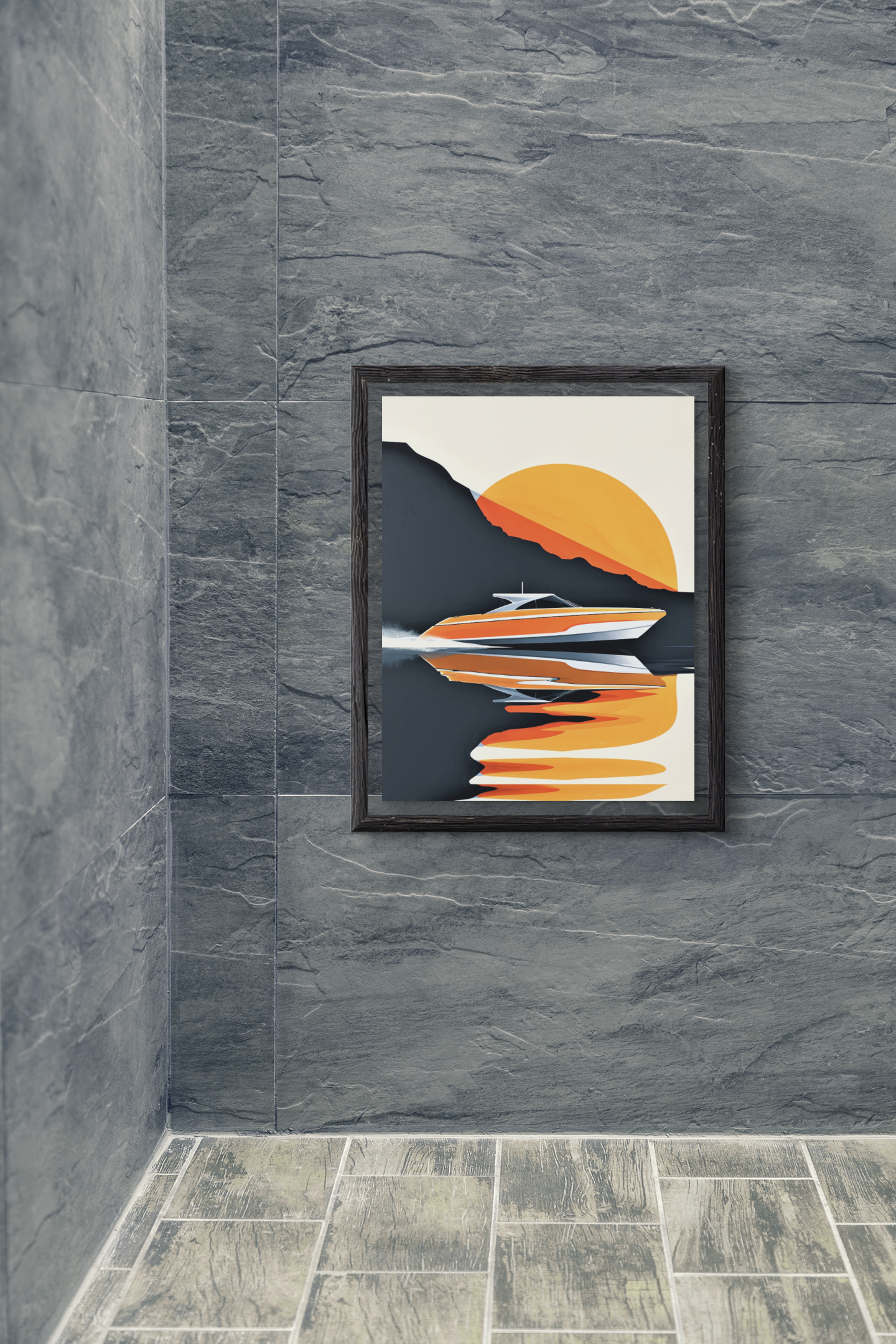 Speed Boat Sunset Wall Art