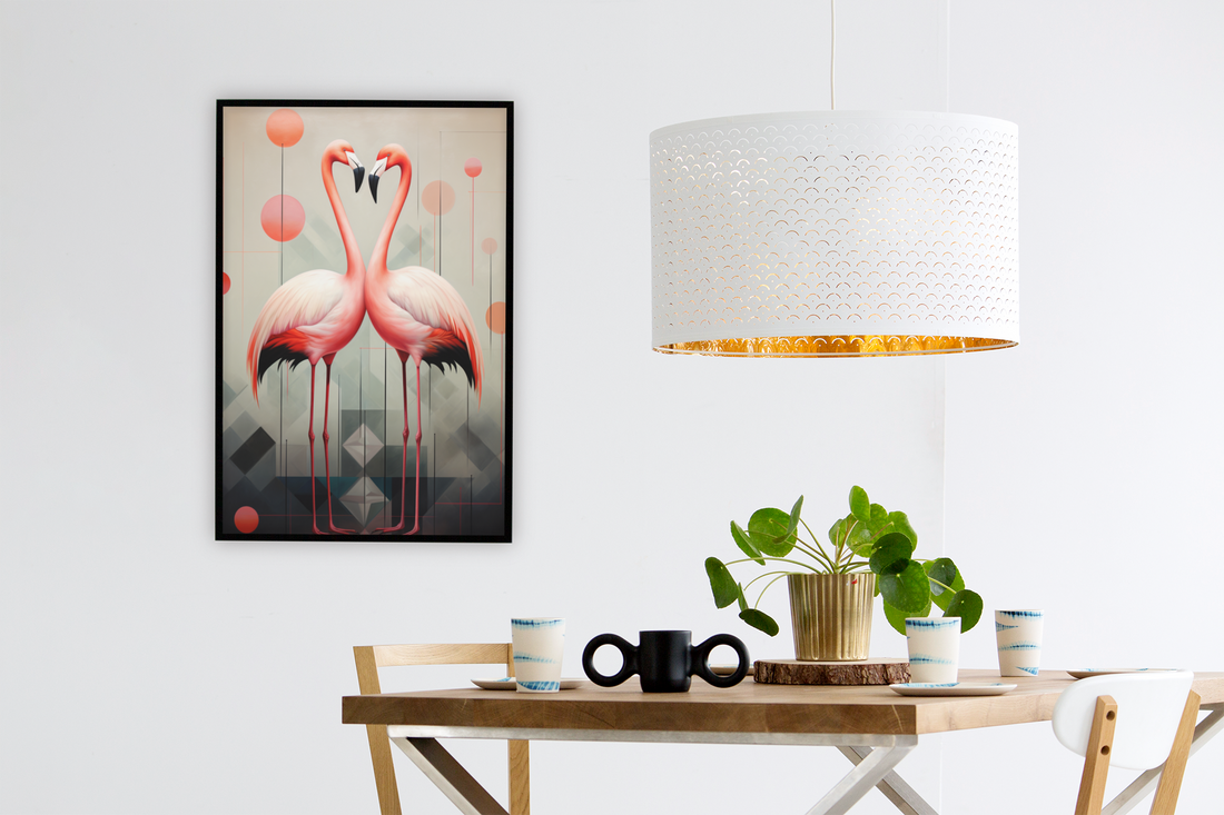 A Pair of Pink Flamingos Wall Art