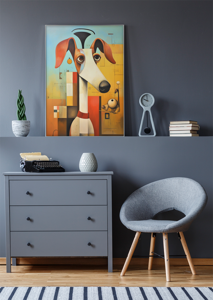 Strange Whismical Whippet Dog Wall Art