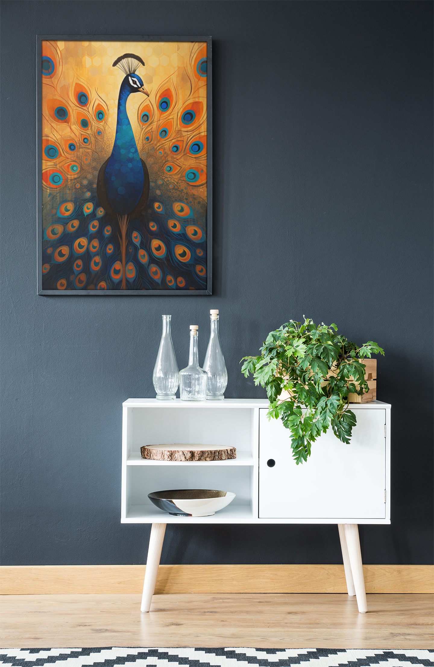 Majestic Abstract Peacock Wall Art