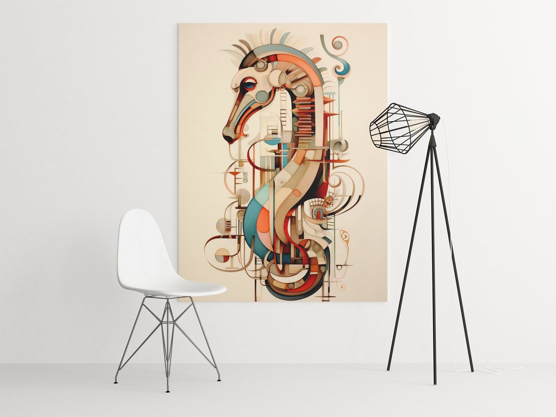 Abstract Sea Horse Wall Art Design