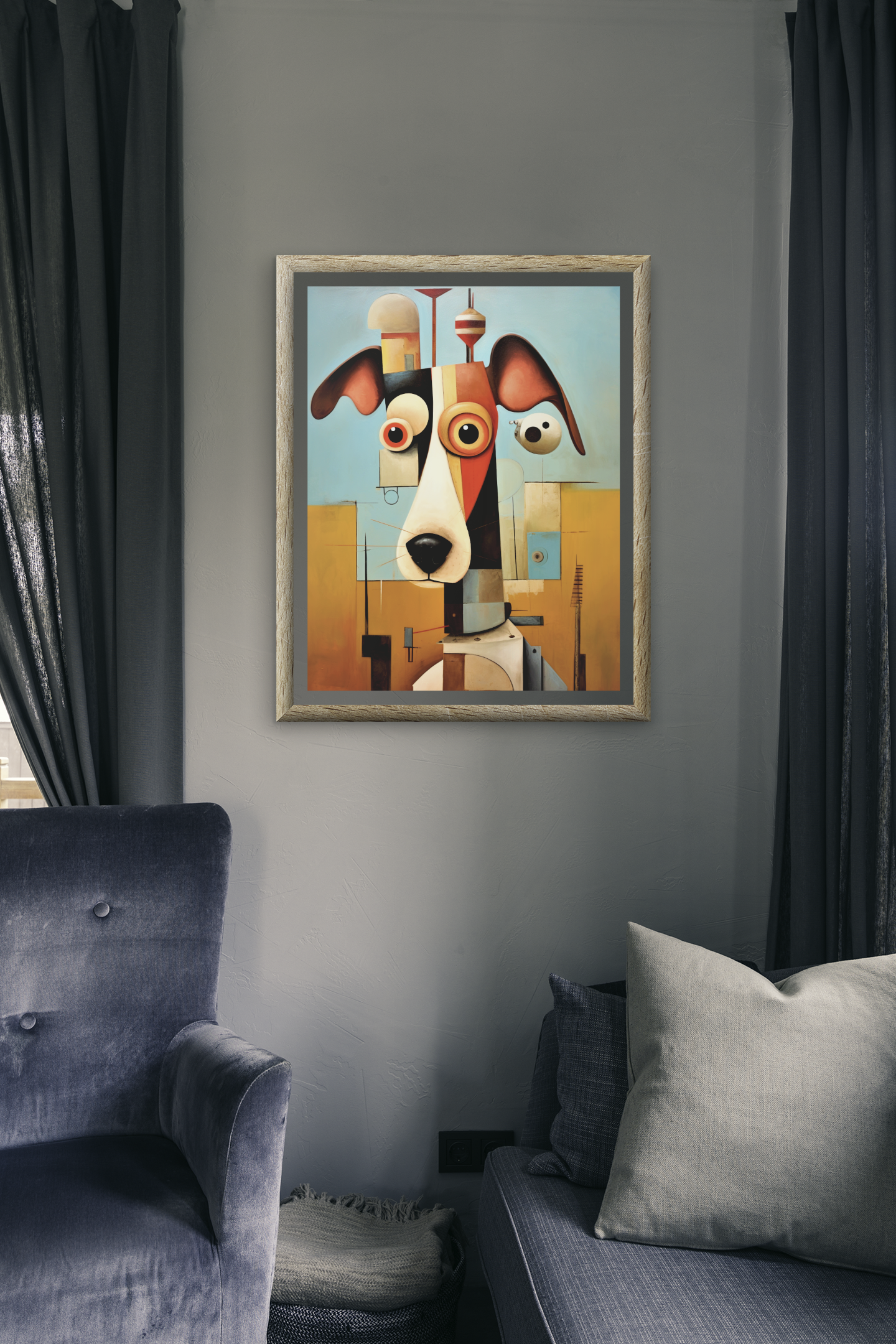 Strange Abstract Dog Wall Art