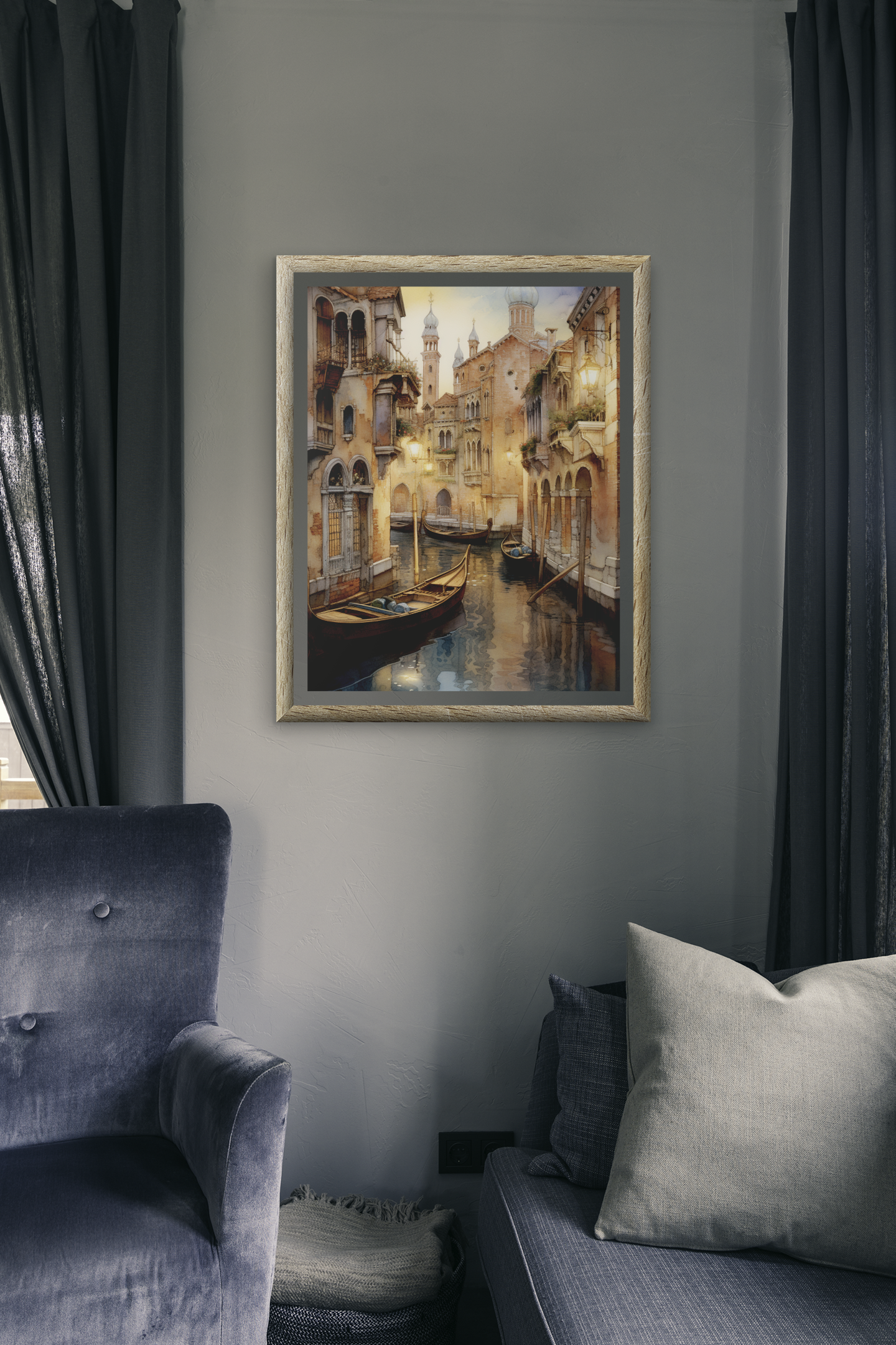 Venice Canals Scene Wall Art Design