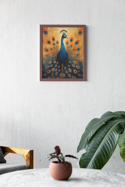 Majestic Abstract Peacock Wall Art