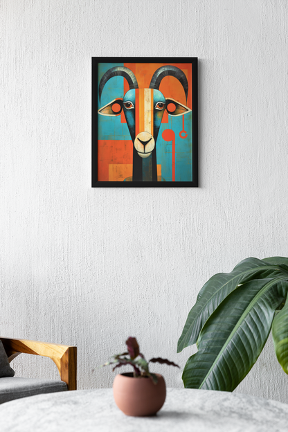 Abstract Goat Wall Art