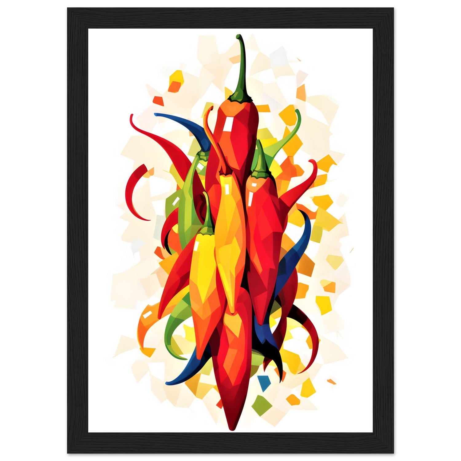 Abstract Spicy Chilies Kitchen Wall Art