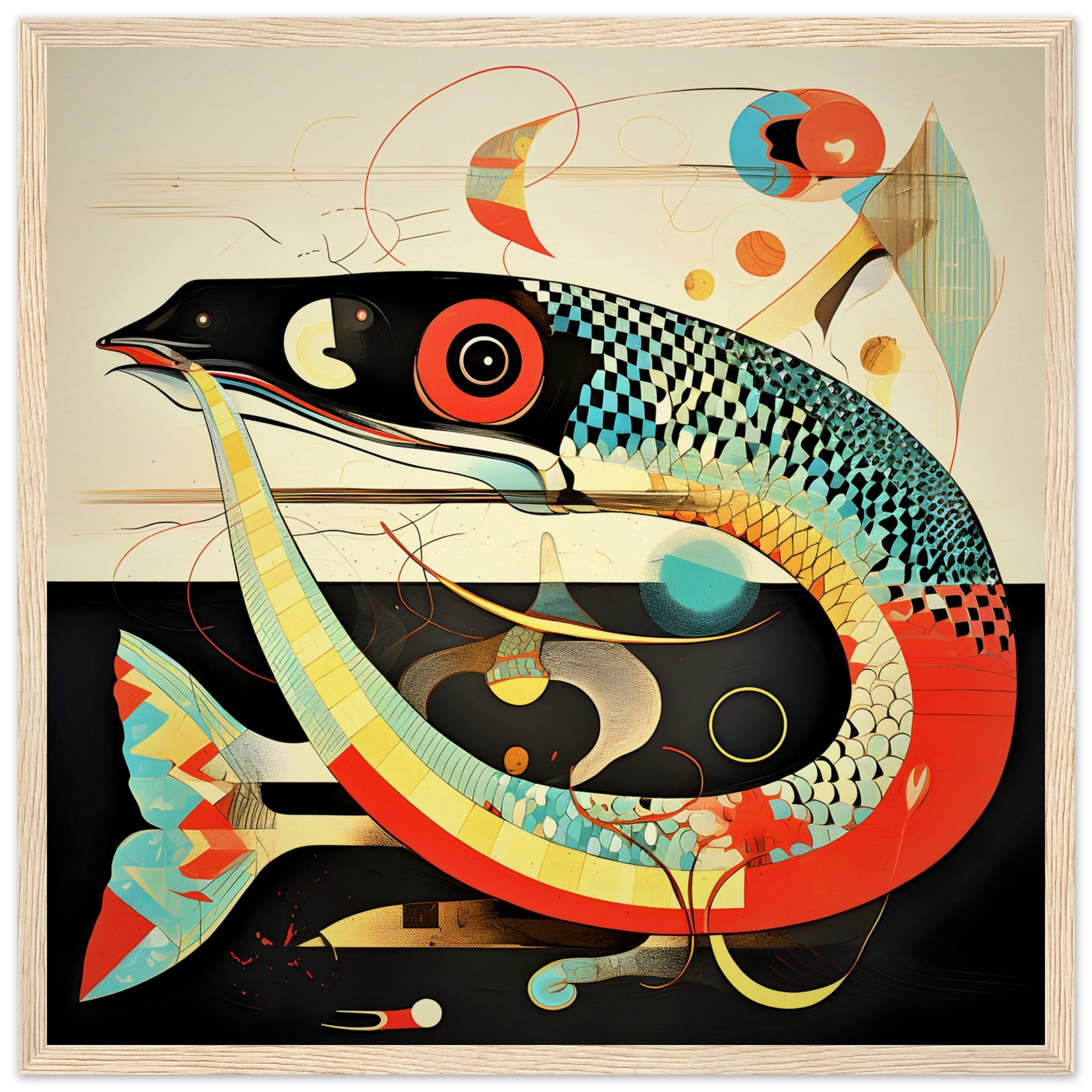 Abstract Garden Eel Fish Wall Art