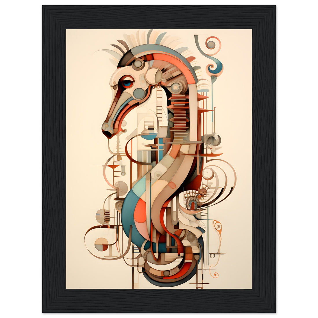 Abstract Sea Horse Wall Art Design