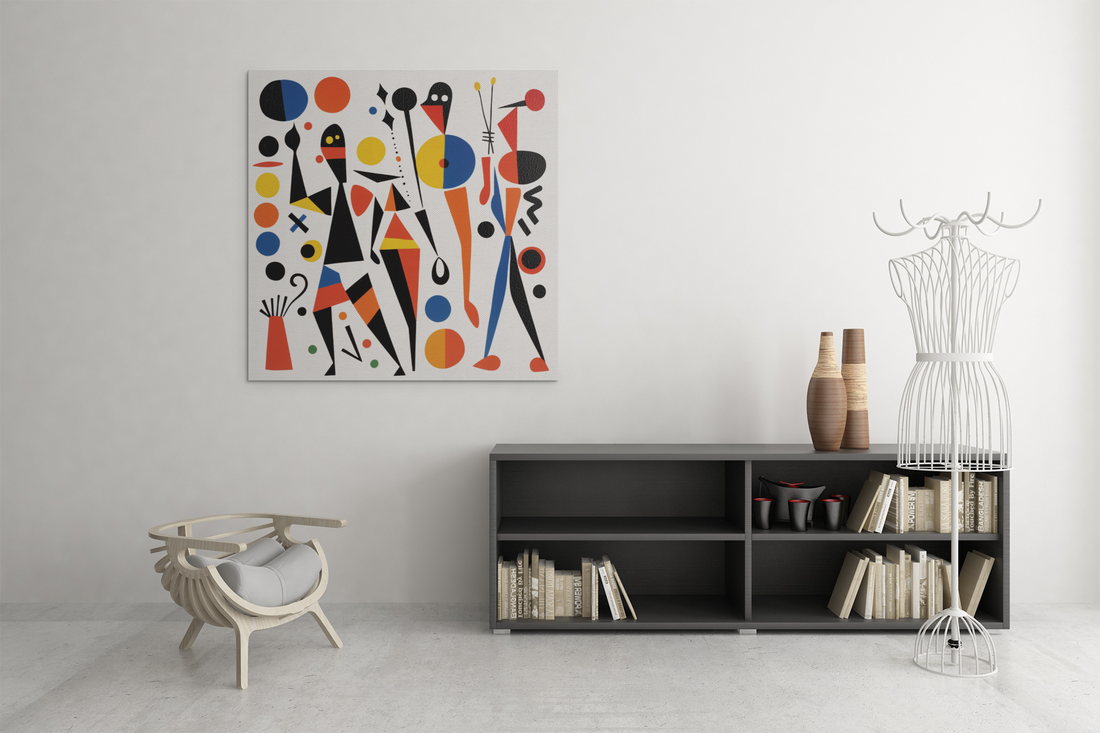 Abstract African Style Music and Dance Party Wall Art Design