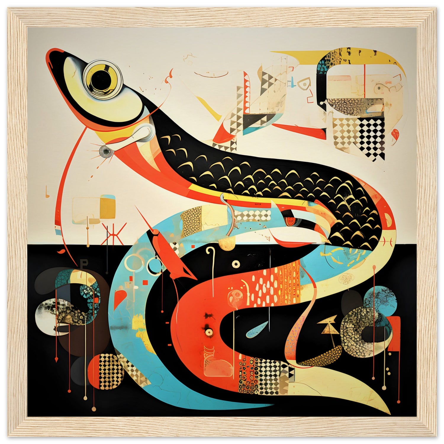 Abstract Sand Eel Fish Wall Art