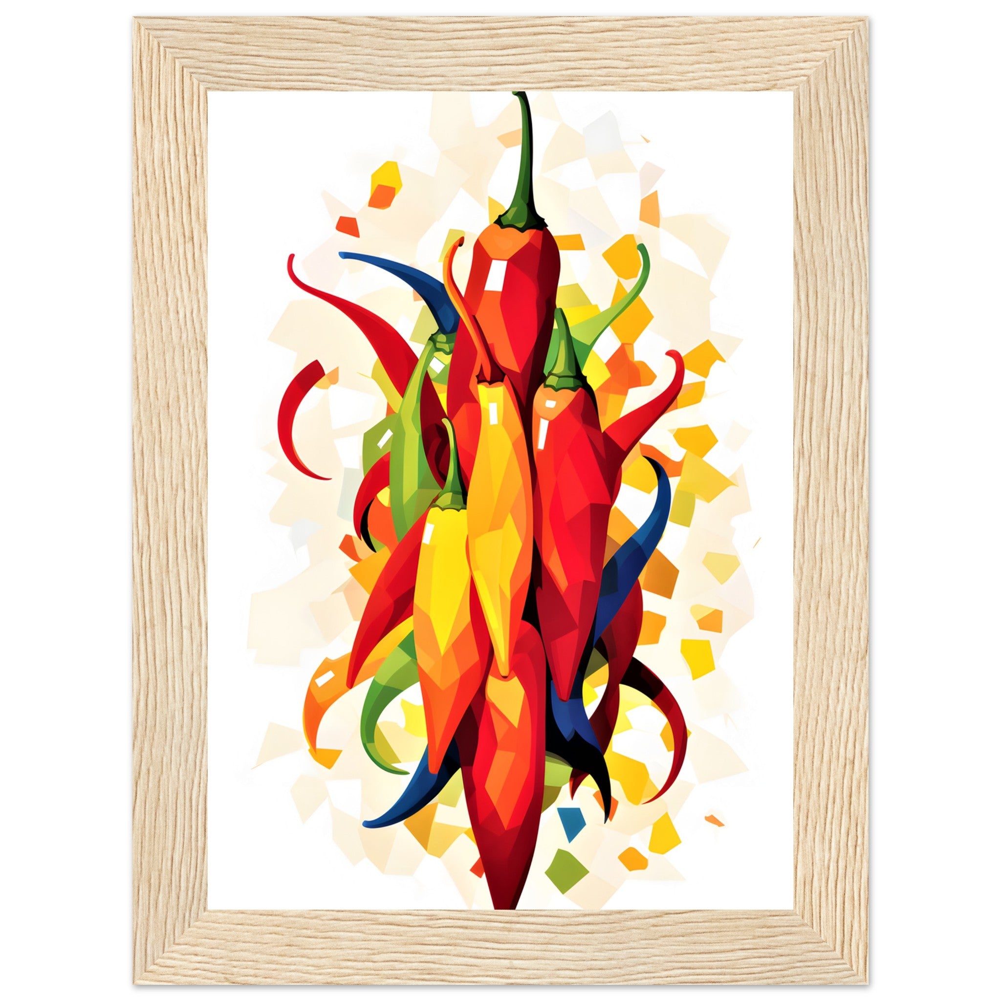 Abstract Spicy Chilies Kitchen Wall Art