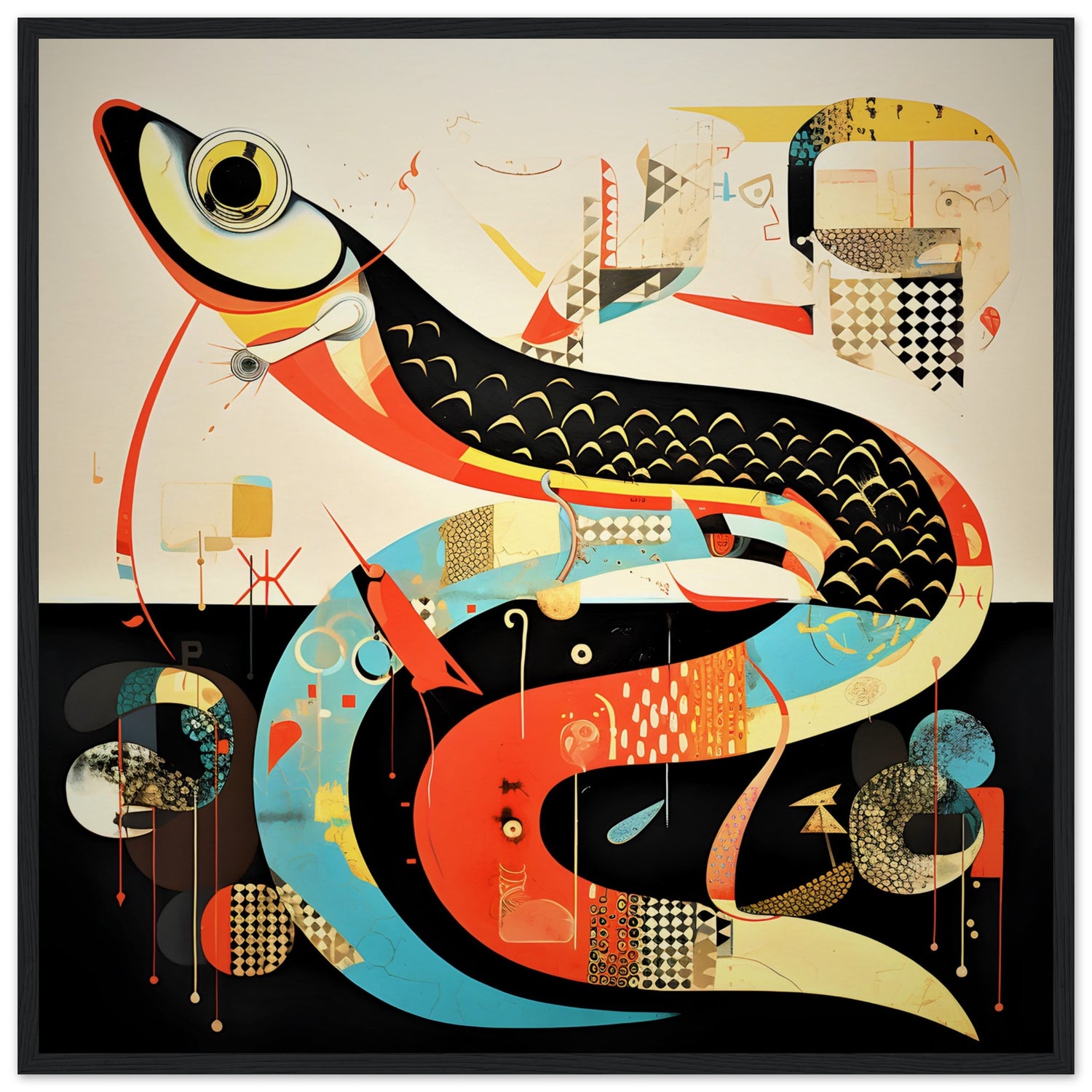 Abstract Sand Eel Fish Wall Art