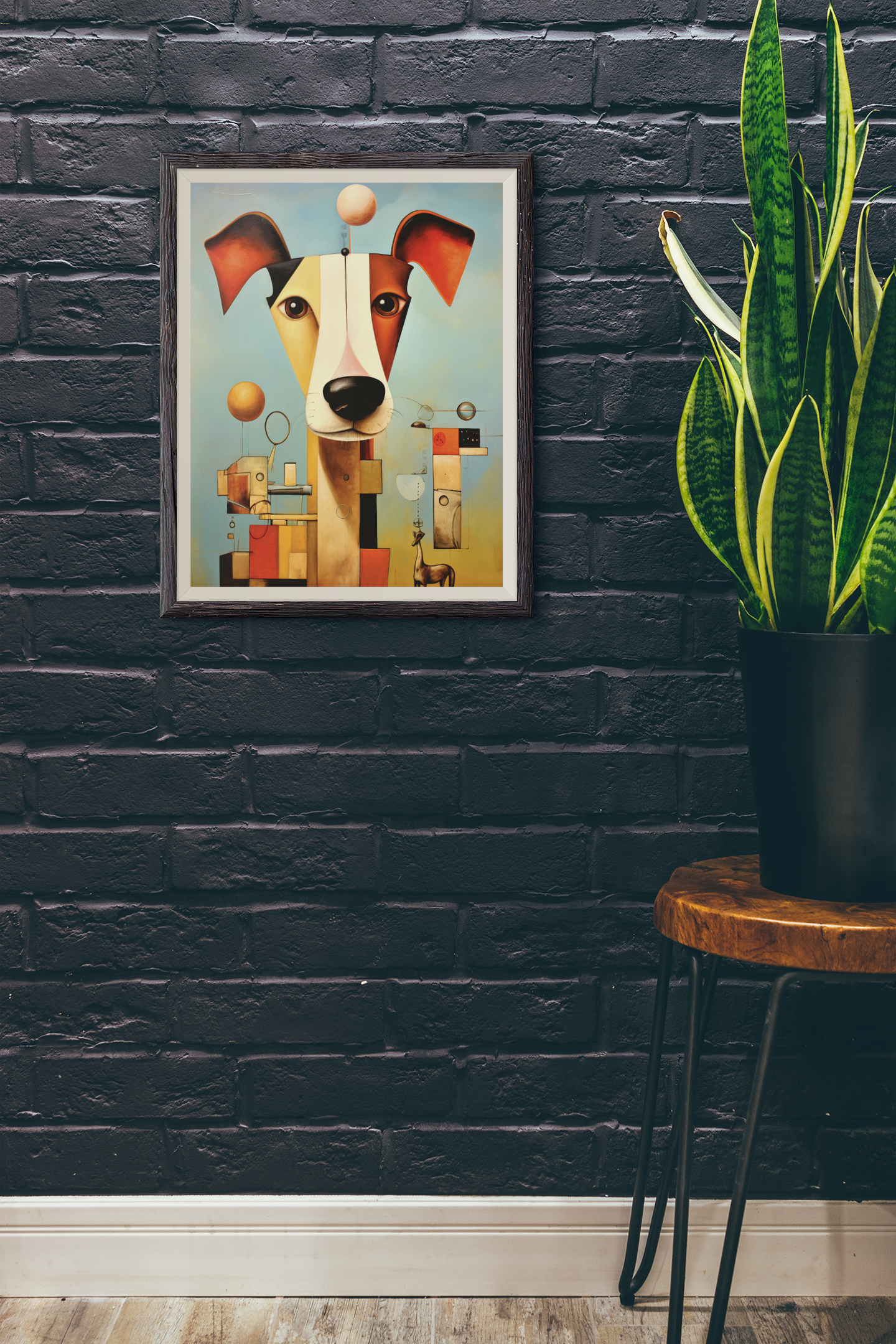 Whismical Abstract Dog Wall Art