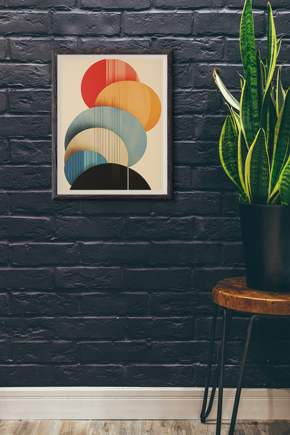 Abstract Wall Art With Colorful Oval Shapes