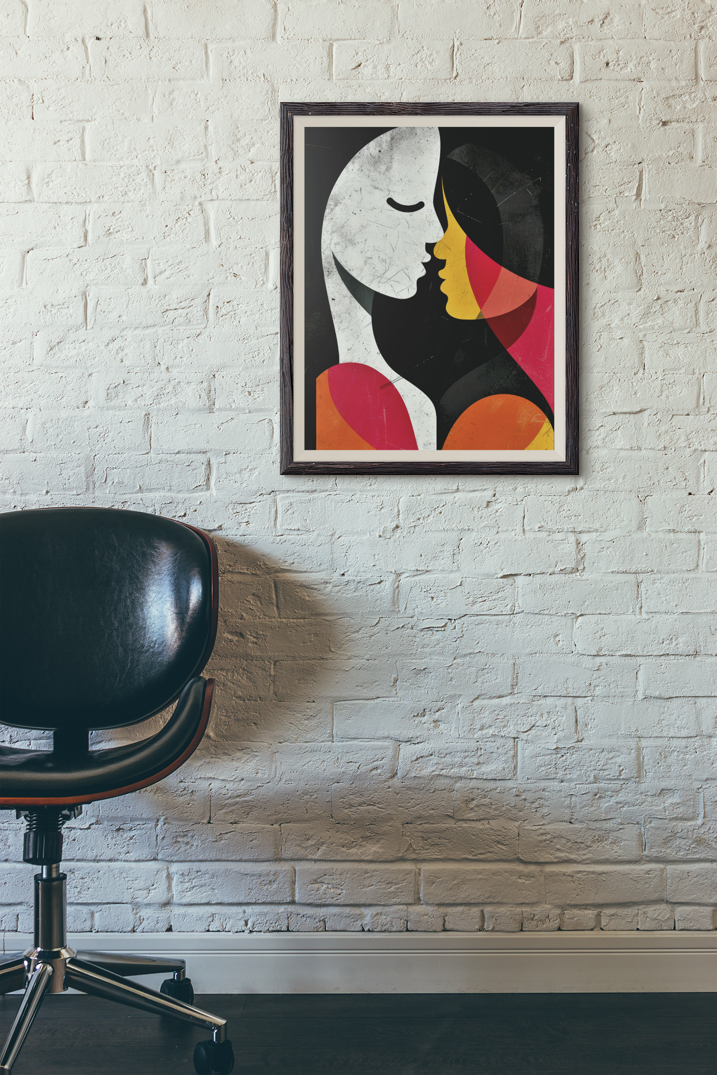 Abstract Loving Kiss Wall Art