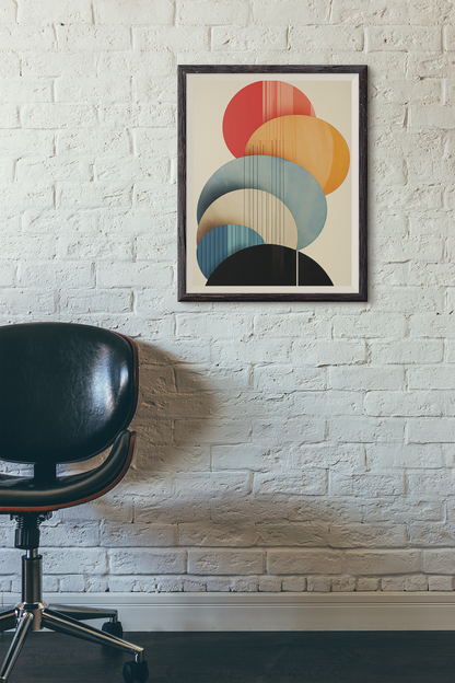 Abstract Wall Art With Colorful Oval Shapes