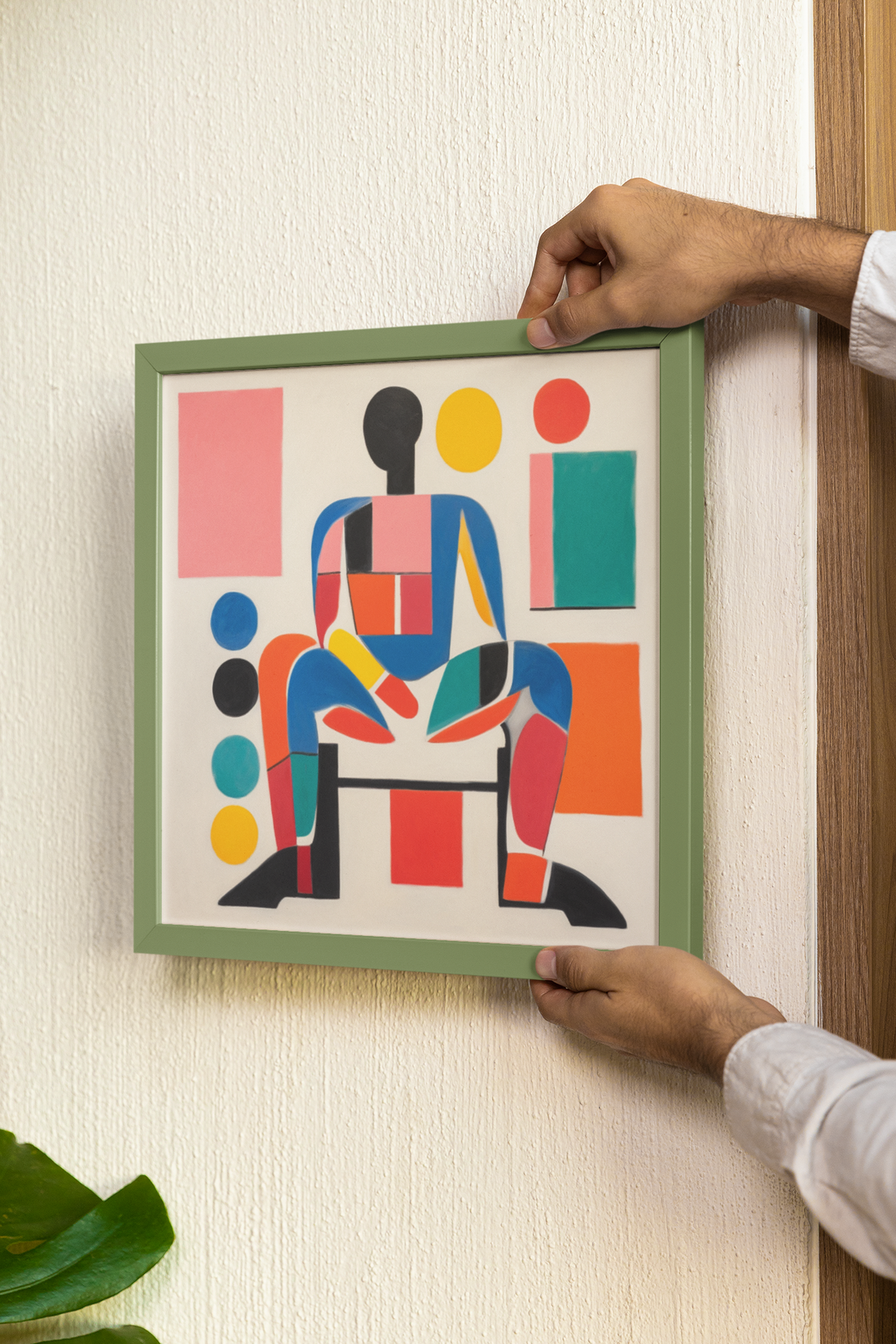 Abstract Man Sitting on Abstract Chair Wall Art Design