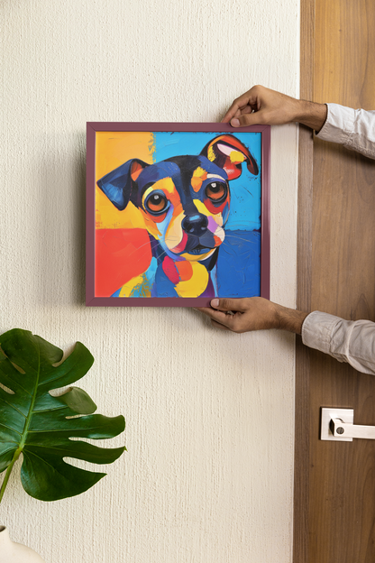 Bright Colors Fauvism Style Dog Wall Art