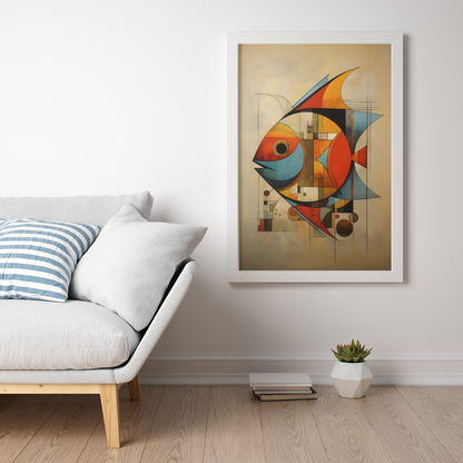 Abstract Fish Design Wall Art