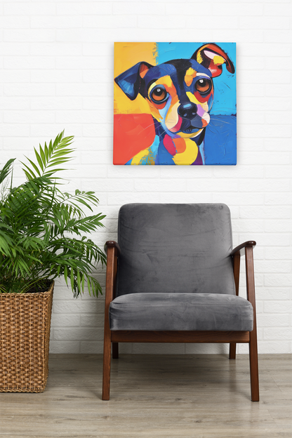 Bright Colors Fauvism Style Dog Wall Art