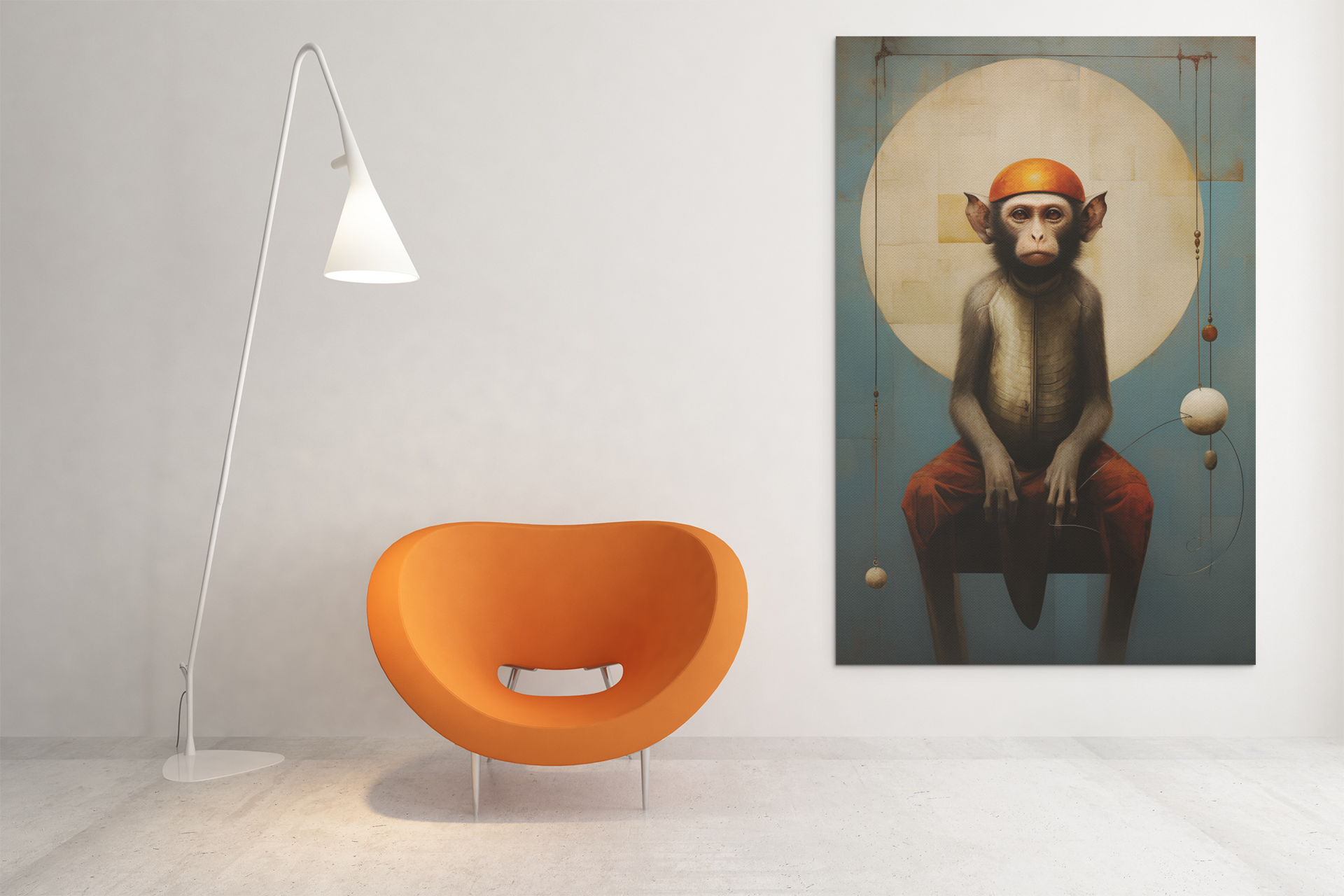 Tired Monkey Wall Art Design