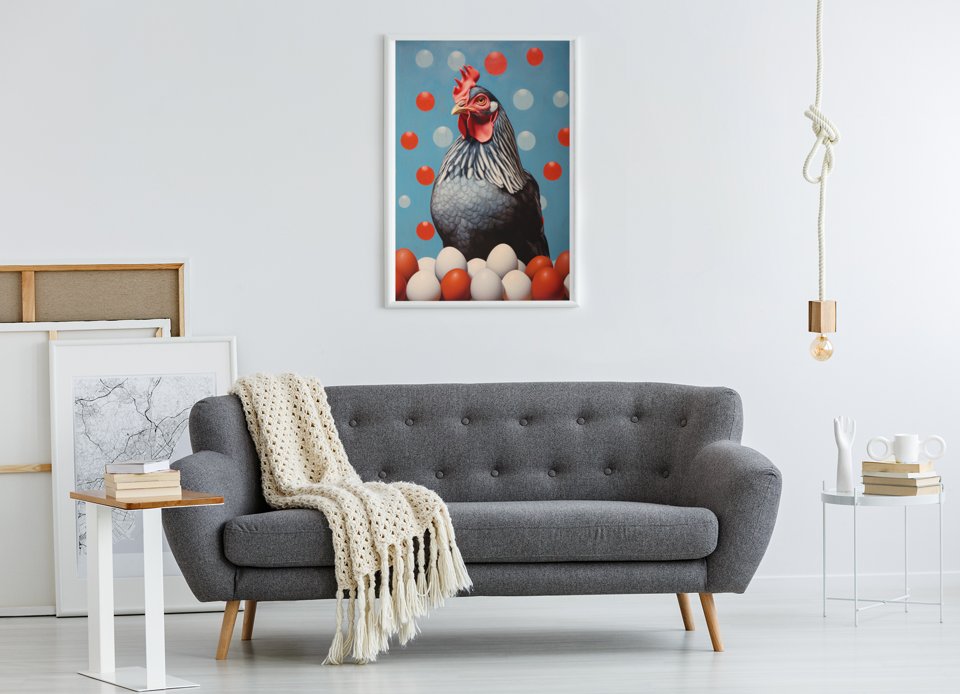 Hen with eggs Wall Art