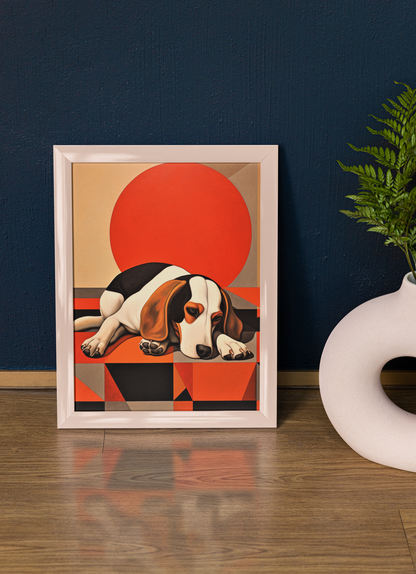 Sleepy Dog Charachter Wall Art