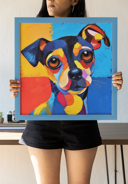 Bright Colors Fauvism Style Dog Wall Art