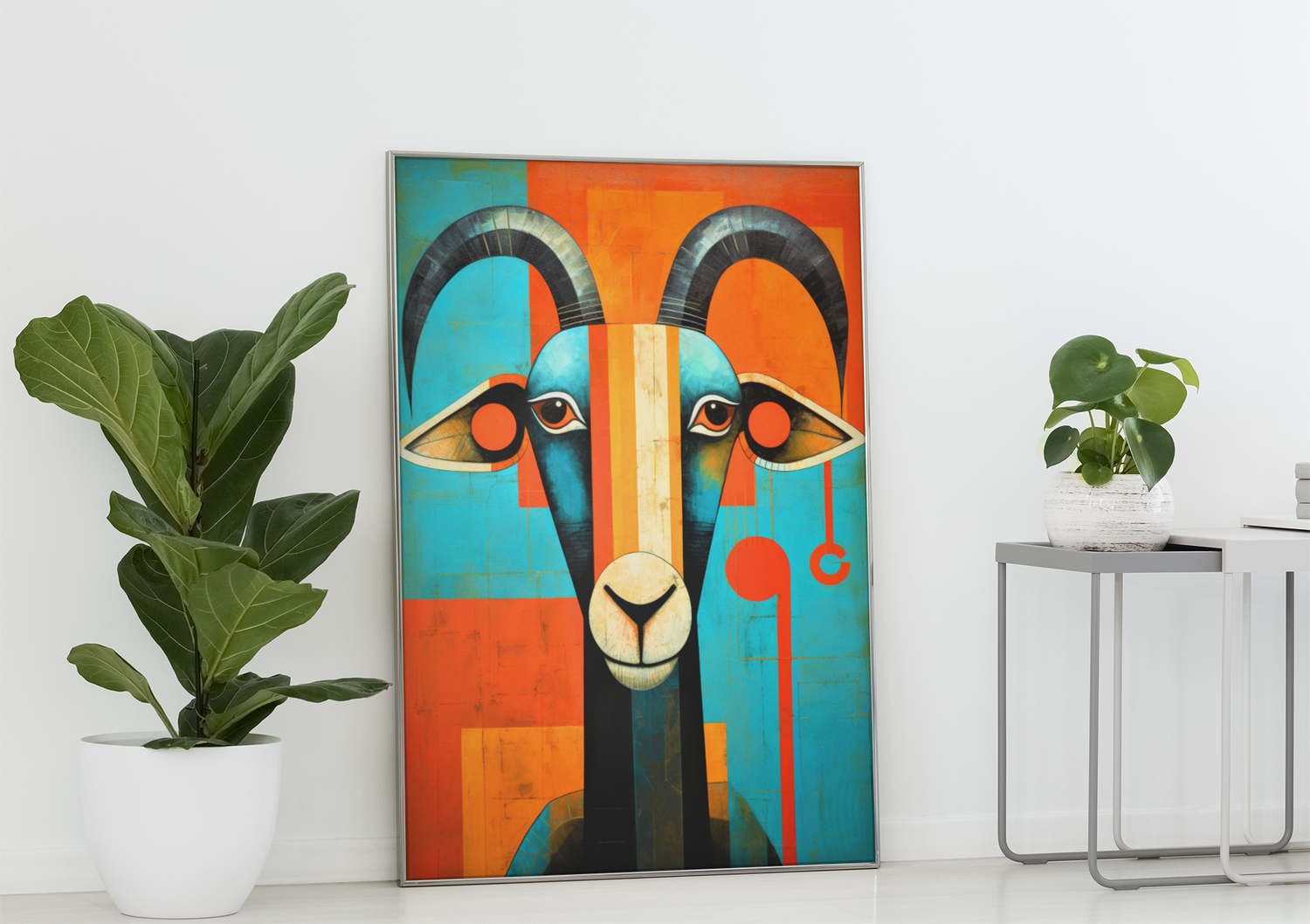 Abstract Goat Wall Art