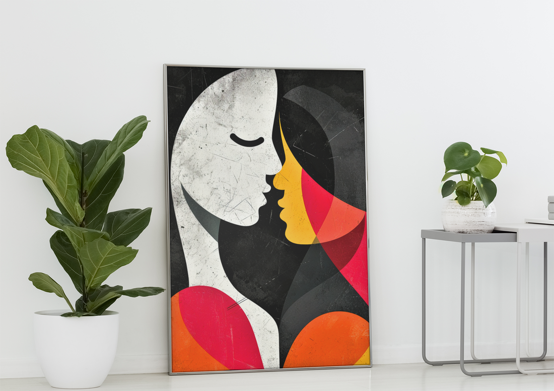 Abstract Loving Kiss Wall Art