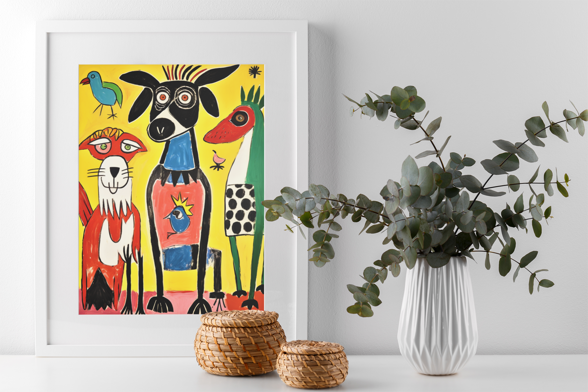 Abstract Dogs Trio Wall Art